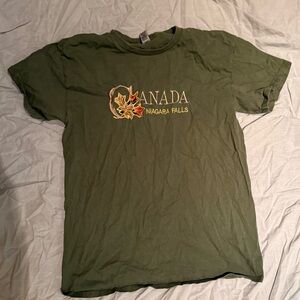 Green Canada Niagara Falls Graphic T-Shirt